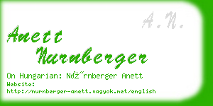 anett nurnberger business card